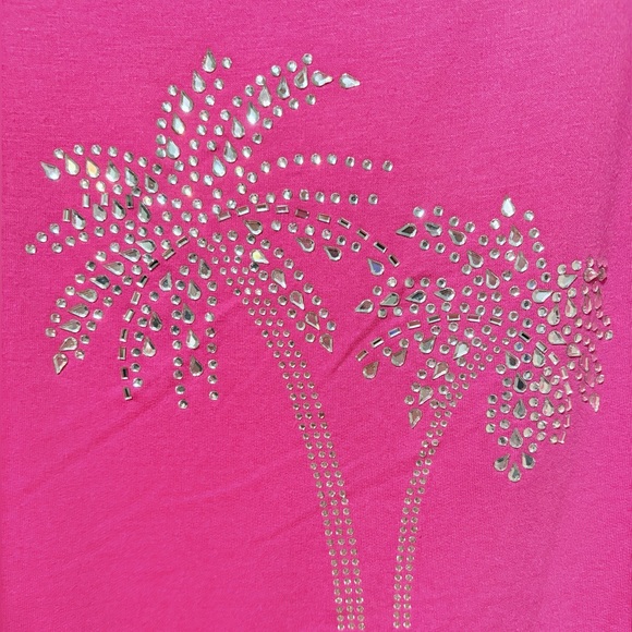 Casey Key NWT Elegant Pink Tunic with Palm Embellished Rhinestones Size 1X - Picture 2 of 8